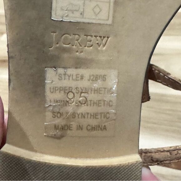 J.Crew Cork T-Strap Sandals Tan Women’s 9.5 - Picture 5 of 5